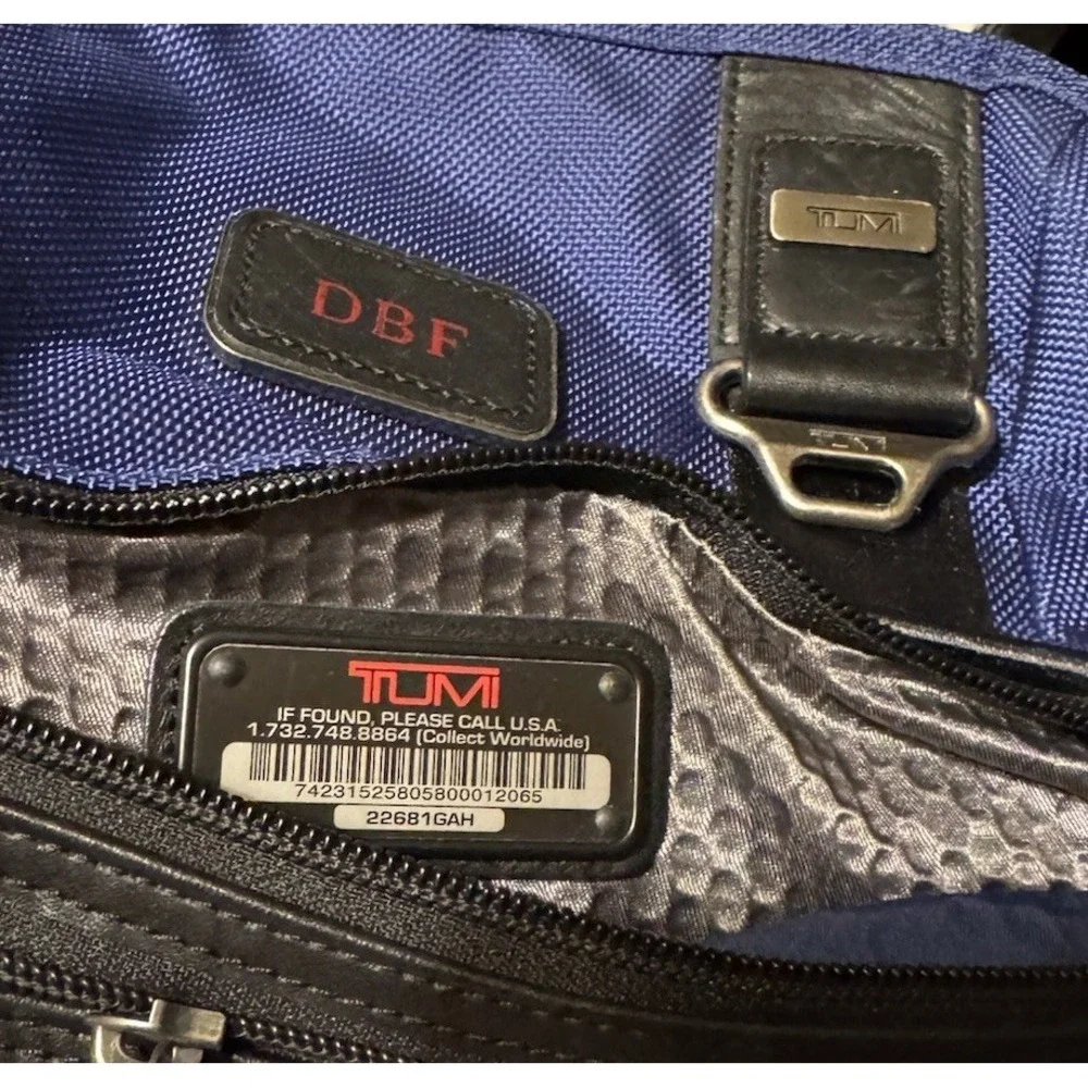 Tumi Alpha Bravo Blue Ballistic Nylon Laptop Travel Backpack Carry On Bag Rare